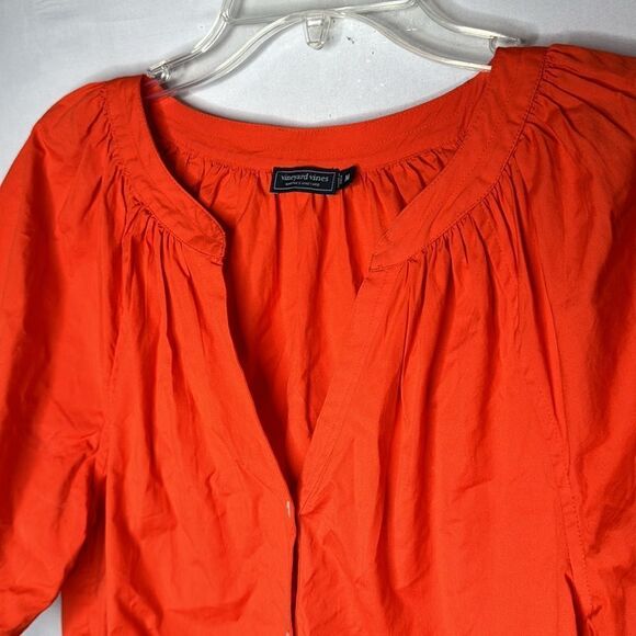 Vineyard Vines Poplin Short Sleeve Blouse. Size Medium. - Picture 2 of 10